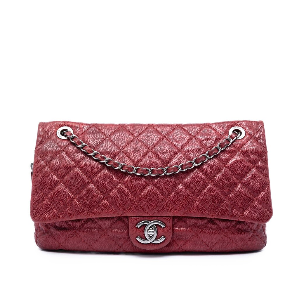 Pre-Loved Chanel Jumbo Quilted Iridescent Caviar Easy Flap